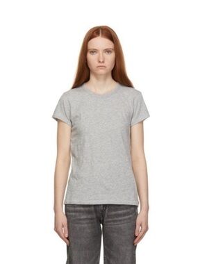 rag & bone Women's Short Sleeve Crewneck Tee in Heather Gray